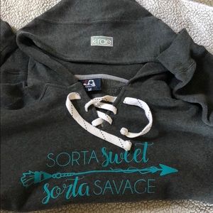 Sorta sweet sorta savage custom made hoodie.